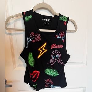 Guess Neon Logos Sleeveless Top